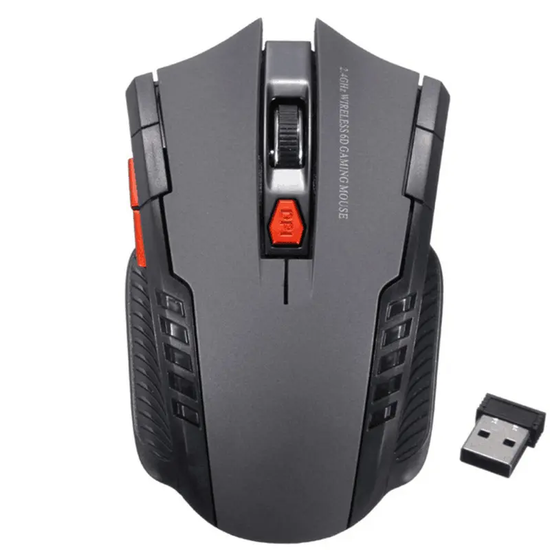 Souris sans fil 1600 dpi à 6 boutons avec récepteur USB 2,4 GHz