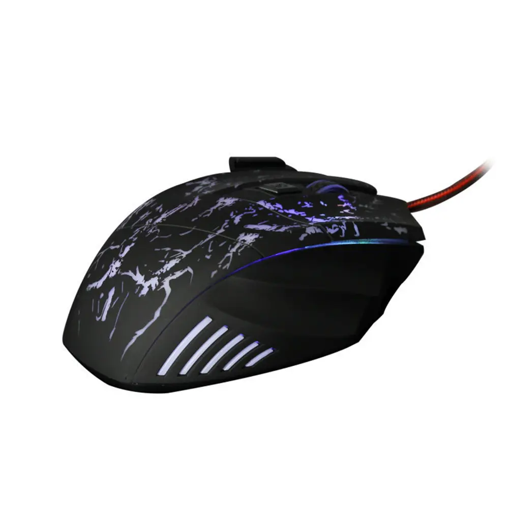 Souris transparente lumineuse filaire USB 1200 dpi à 7 boutons
