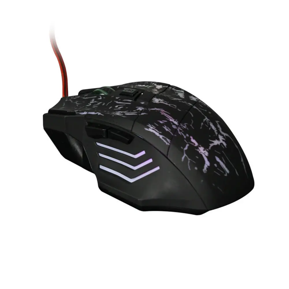 Souris transparente lumineuse filaire USB 1200 dpi à 7 boutons