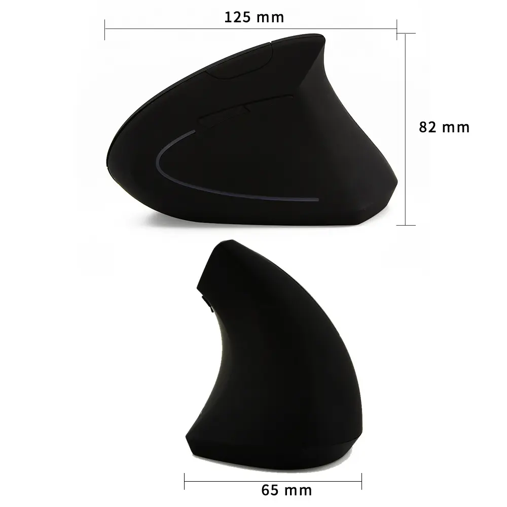 Souris verticale bureautique sans fil 1600 DPI, blanche, noire ou rose