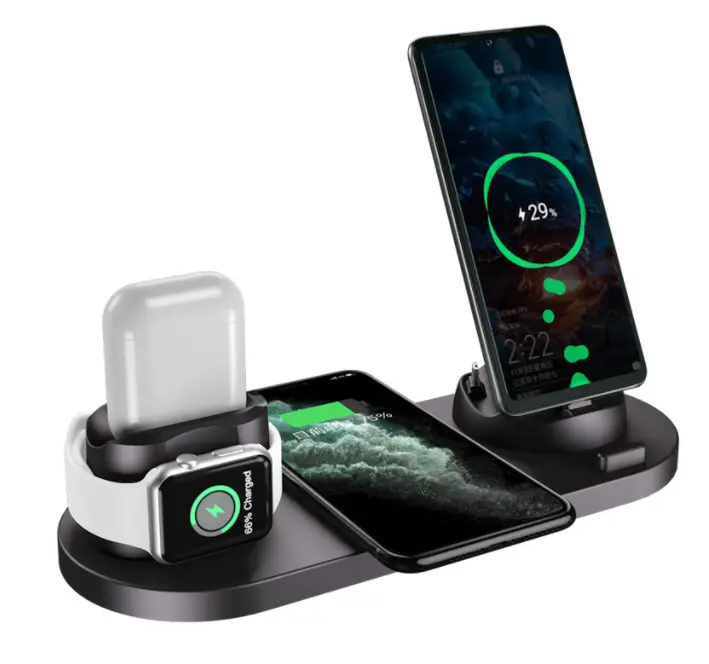 Station de charge 6 en 1 à induction pour téléphone et montre