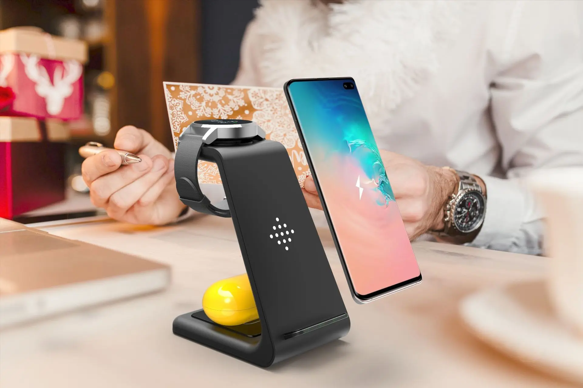 Station de charge pour montre et écouteurs sans fil