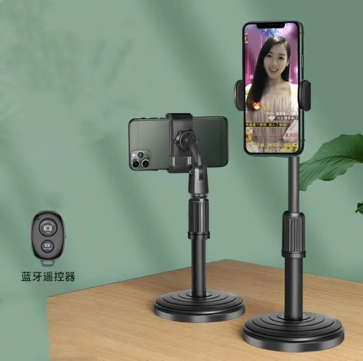 Support de live réglable pour téléphone, avec option selfie et lumière