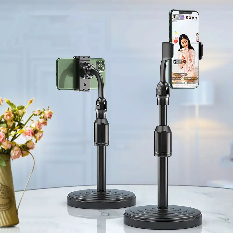 Support de live réglable pour téléphone, avec option selfie et lumière