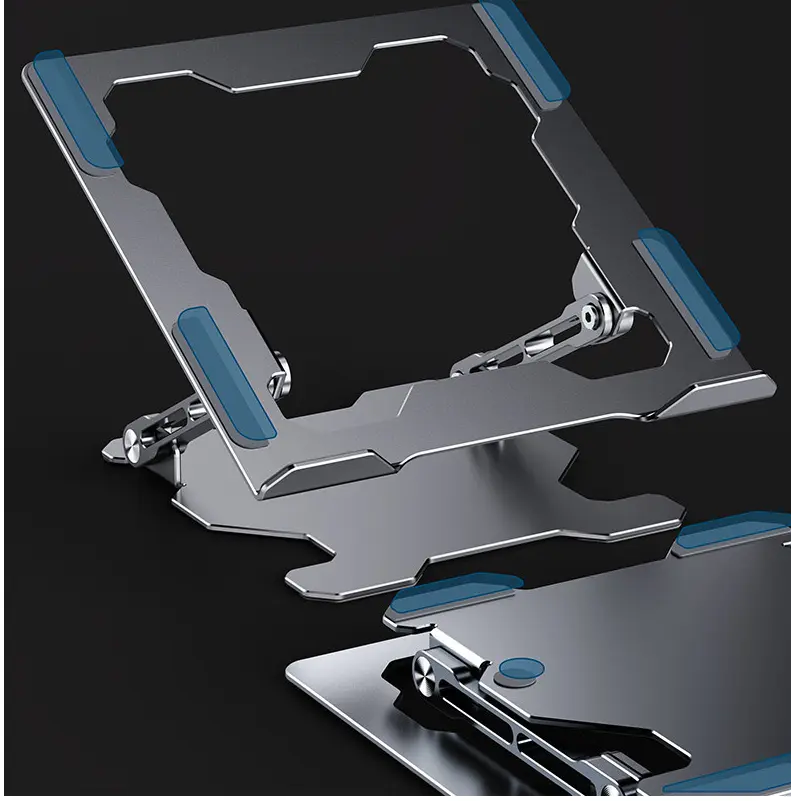 Support PC portable ajouré en aluminium, pliable et inclinable