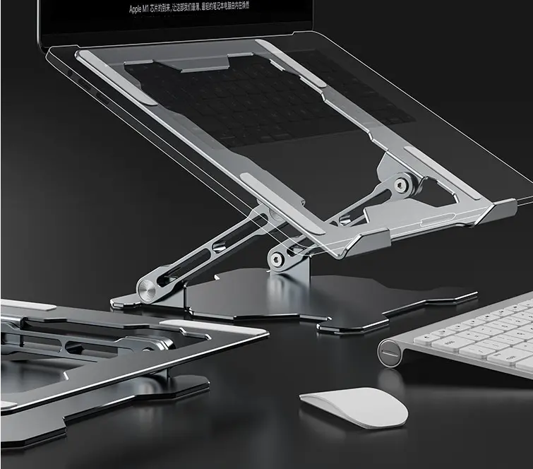 Support PC portable ajouré en aluminium, pliable et inclinable