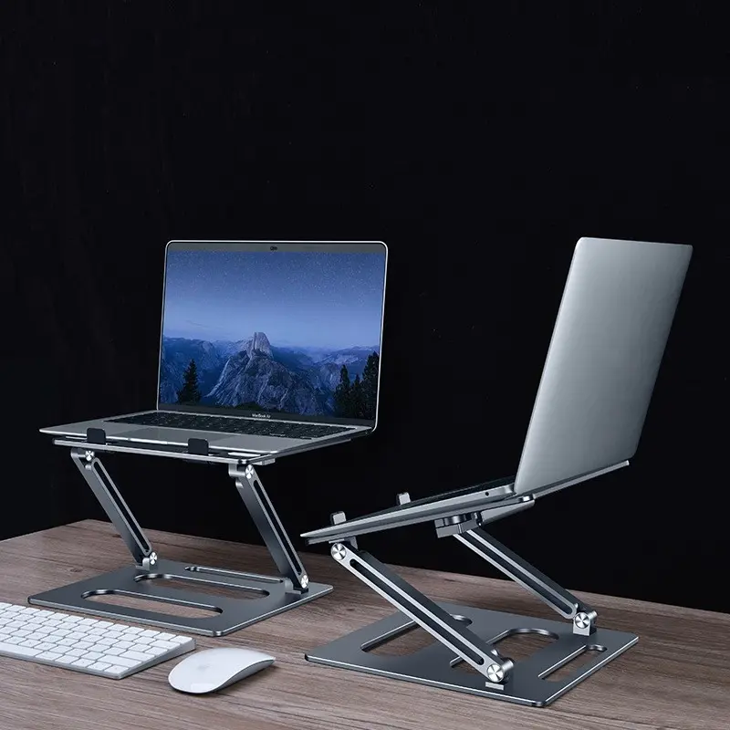 Support PC portable relevable en aluminium, hauteur 34 cm