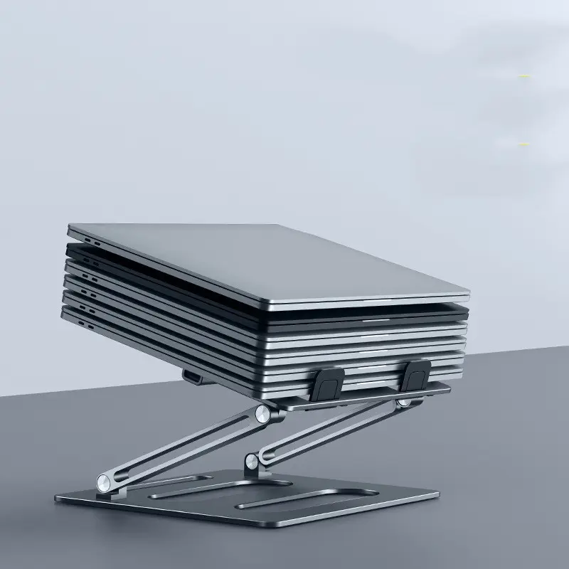 Support PC portable relevable en aluminium, hauteur 34 cm