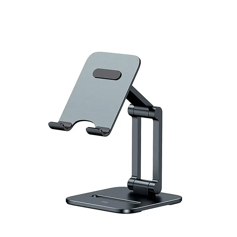 Support pliant gris sidéral en aluminium pour téléphone ou tablette
