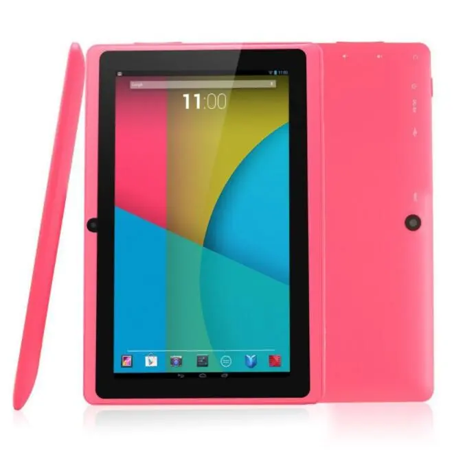 Tablette 7 pouces colorée WiFi avec double caméra, jusqu’à 16 Go