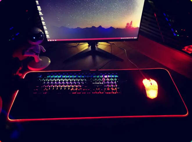 Tapis RGB 12 modes pour souris, 14 tailles au choix