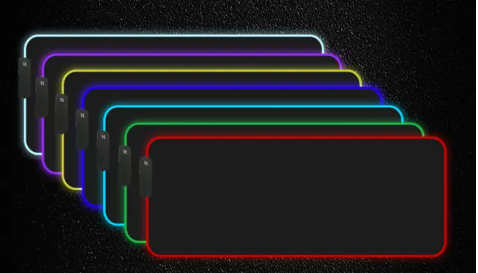 Tapis RGB 12 modes pour souris, 14 tailles au choix